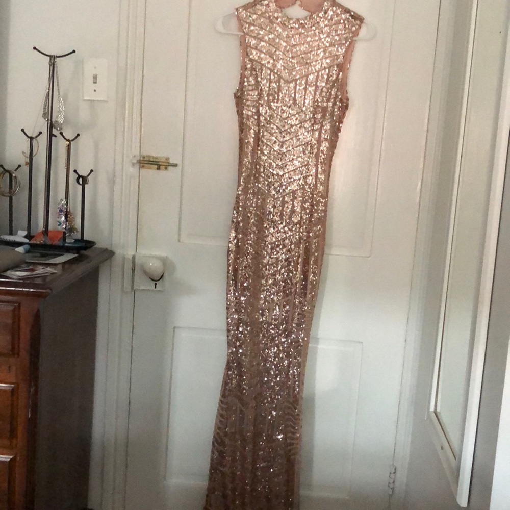 Rose gold sequence gown